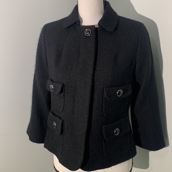 Talbots Women’s Tweed Black Blazer Jacket Size 6P - Picture 2 of 9